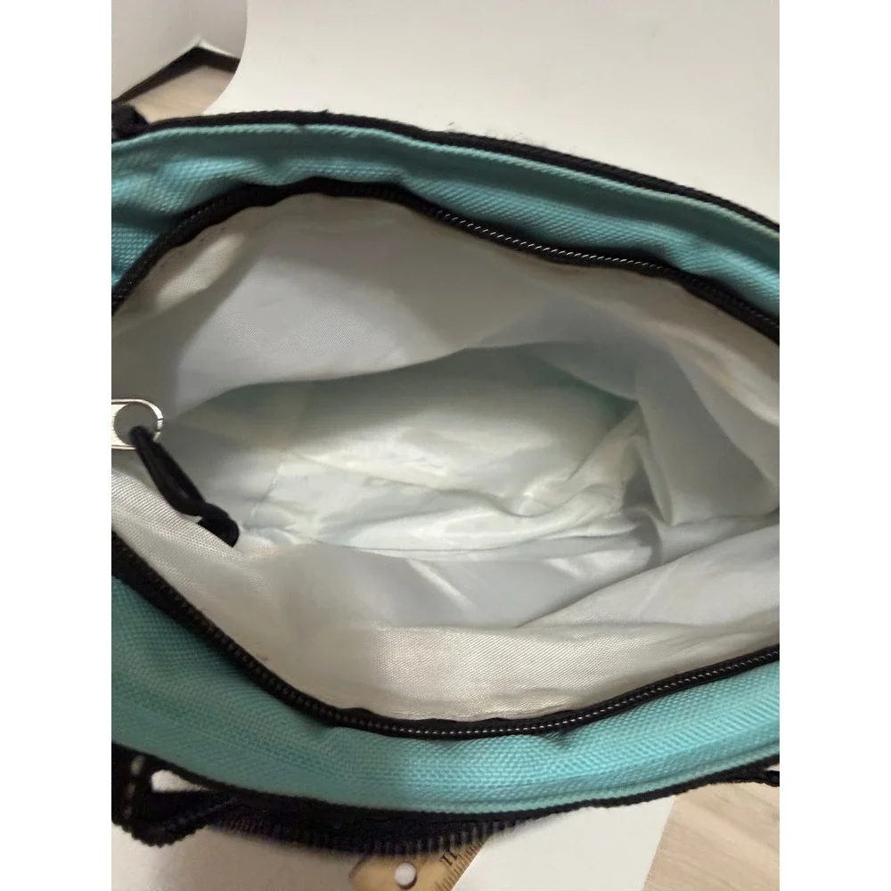 Fridge Pak Really Cool Blue Teal Floral Insulated Lunch Tote Bag Zippered Canvas